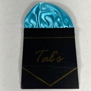 Tal's Men's Turquoise Pocket Square Pre-Folded on Cardboard Fold to Fit Satin